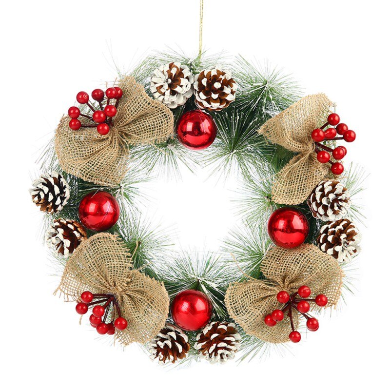 Kerst Kunstmatige Bloemen Krans Handgemaakte Rotan Hanger Krans Winkelcentrum Deur Thuis Decoratie: TypeAL