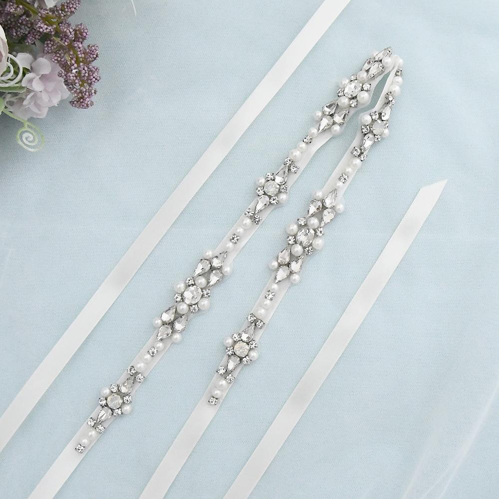 Cinturón para vestido de novia cinturón con cuentas para vestidos cinturones con estrás de perlas para Mujer Accesorios nupciales Braut Hochzeitsgürtel S488
