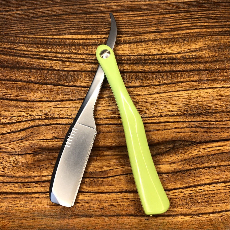 Japanese Feather Razor Manual Folding Secure Shaver Men's Hair Beard Trimmer Barber Shop Hairdressing Shaving Blade Holder Y0705: WHITE