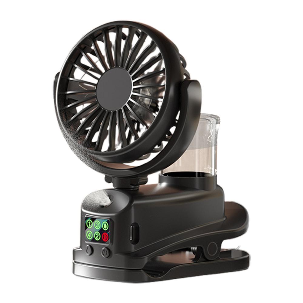 Mister Fan Spraying Water Misting Fan Outdoors Mister Desk Table Fan For Travel Work Home Camping: black