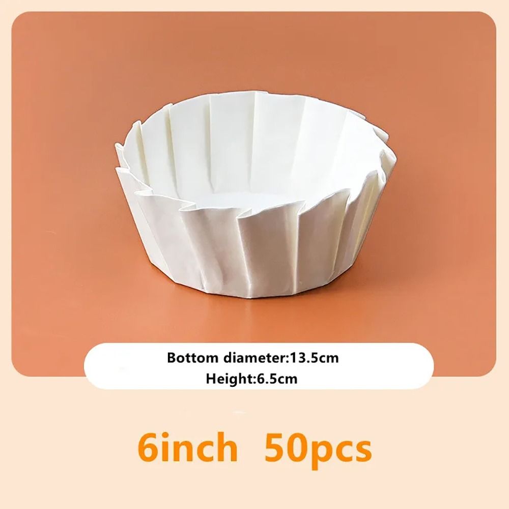 50 stk. 4/6/8- tommers bakepapir, engangs, oljebestandig kakeinnpakning, sammenleggbar cupcake-innlegg, bakeform, baskisk kakepapir, kakeformpapir: Sjokolade