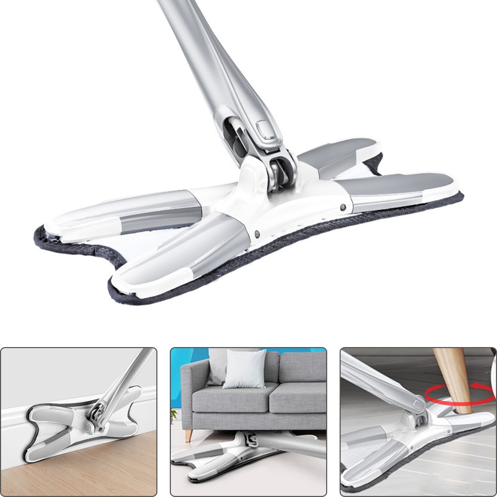 X-type Floor Mop Flat Mops 360 Degree For Wood Ceramic Tiles Home Cleaning Tool Household with Reusable Microfiber Pads Lazy Mop