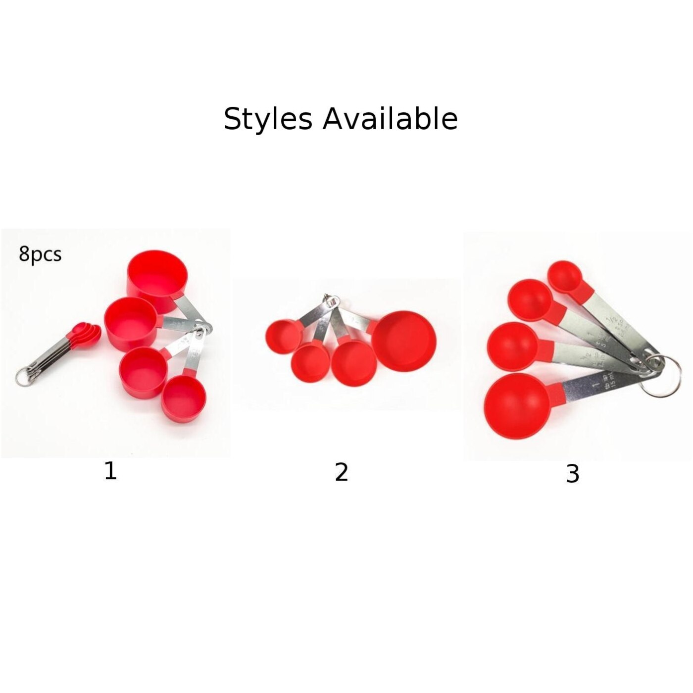 Stainless Steel Measuring Cups Spoons Kitchen Baking Cooking Stainless Steel Silicone Black Gray Red Measuring Tools Set