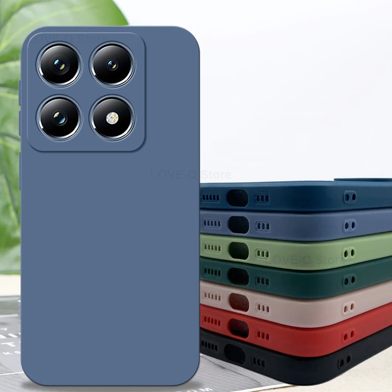 Coque en silicone liquide d'origine pour Xiaomi, couverture souple en TPU, Xiaomi 14 T Pro