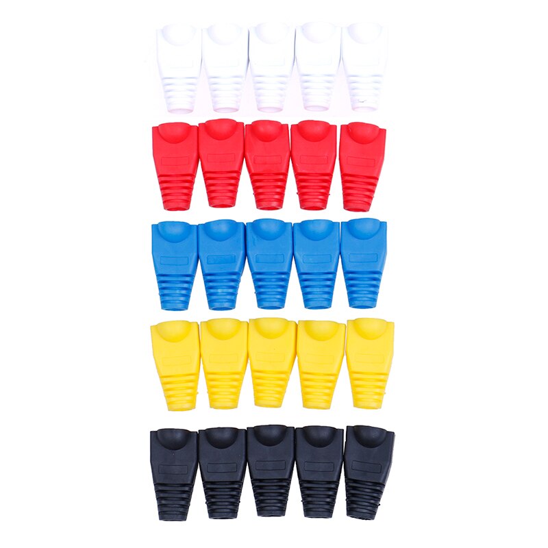 20pcs/lot Rj-45 Adapter Cap Rj45 Cat5 Cat6 Cover Cap Socket Boots Cap Head Protect Plastic 5 Colors