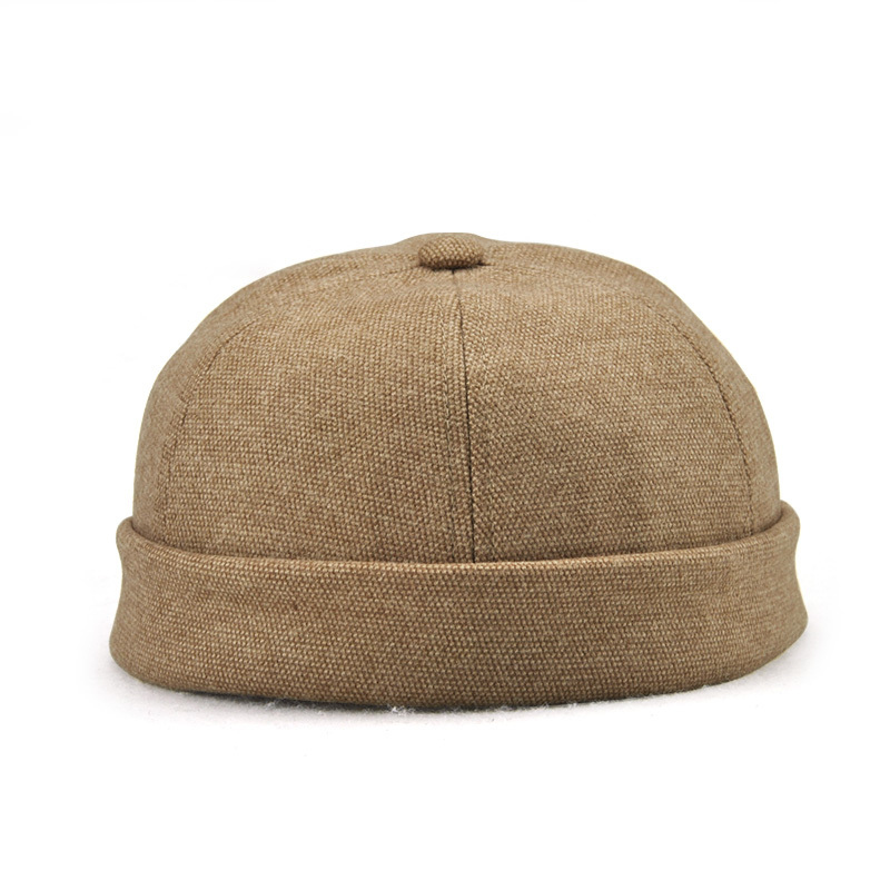 JAMONT – chapeau rond unisexe de Style chinois pour hommes, casquette de Couple à bride, couleur unie, à la , miki,: Beige