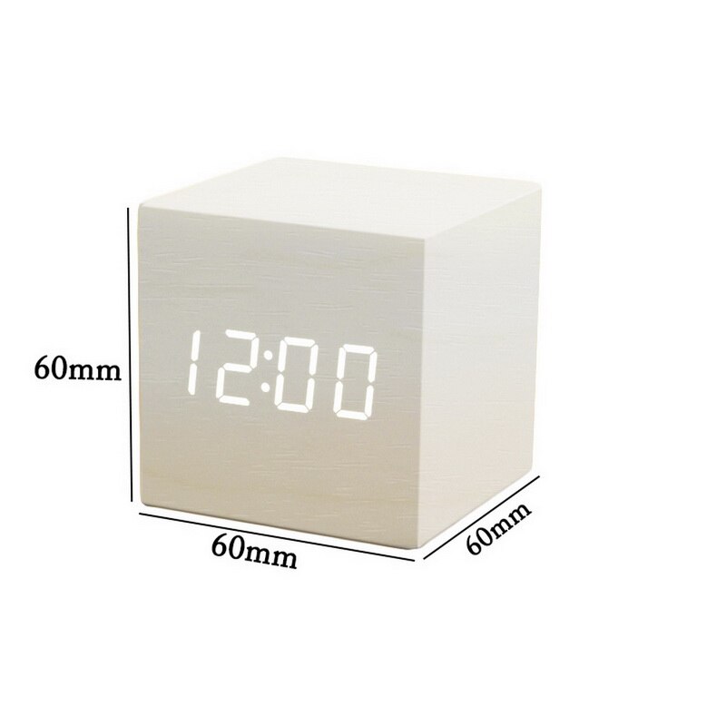 Neue Qualifizierte Digitale Holz LED Wecker Holz Retro Glow Uhr Desktop Tabelle Decor Voice Control Snooze Funktion Schreibtisch Werkzeuge: Freier Raum