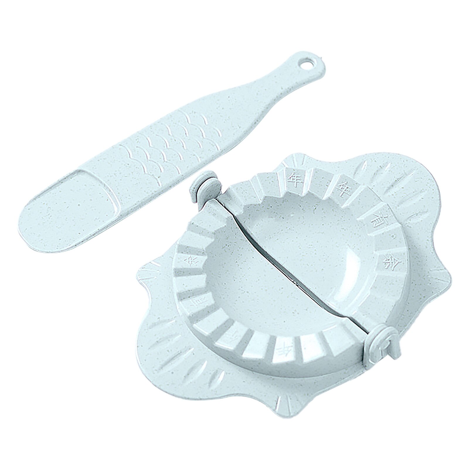 Plastic Dumpling Molds Chinese Food Jiaozi Maker Dough Press Dumpling Pie Ravioli Hand Mould Kitchen DIY Tools: Blue 