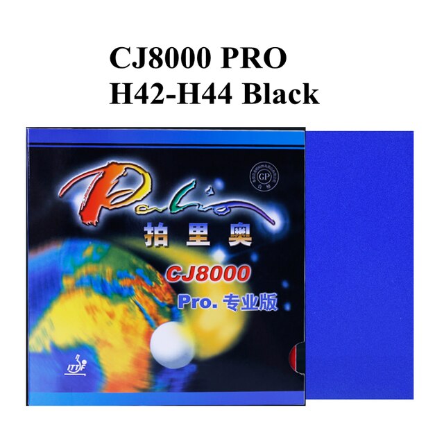 Palio CJ8000 Pro Loop Attack Pips-In Table Tennis (PingPong) Rubber With Sponge (38-41Degrees): PRO Black H42-H44