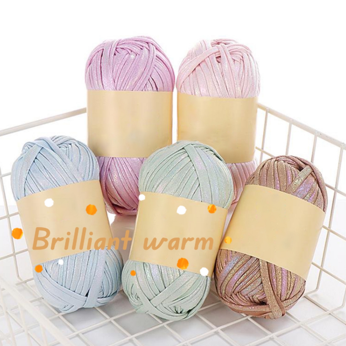 100g Imitation Leather Shiny Crochet Yarn，43.74yd Metallic Tshirt Yarn，DIY Hand Knitting for Bag Blanket Cushion Crochet Yarn