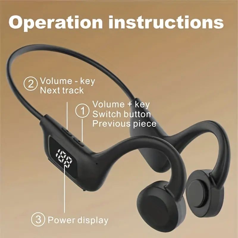 Q33Pro wireless ear-hook open-type OWS air conduction headphone LED power display memory card insertable Bluetooth earphones