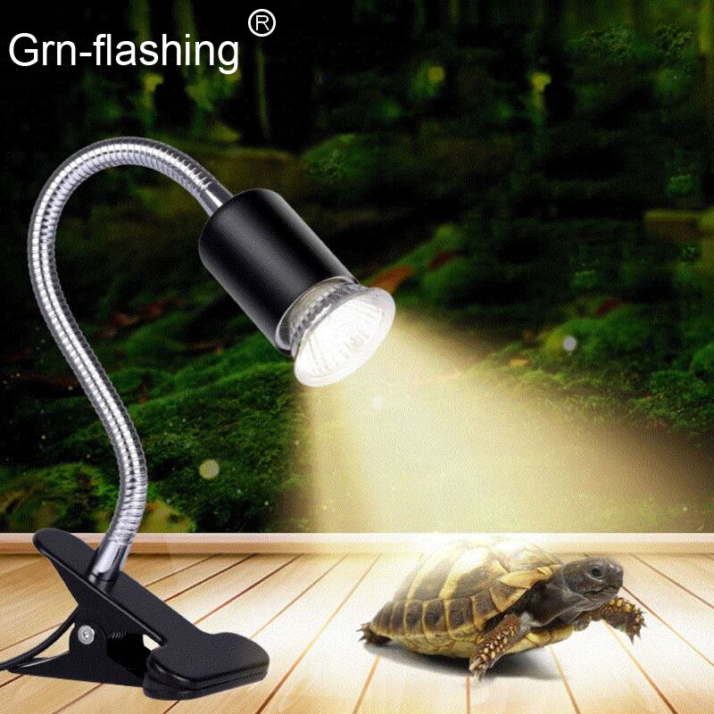 Bombilla con Clip de calefacción para el ambiente de mascotas, lámpara de luz solar UVA + UVB para reptiles, tortugas, lagarto, camaleón, serpiente, reptil
