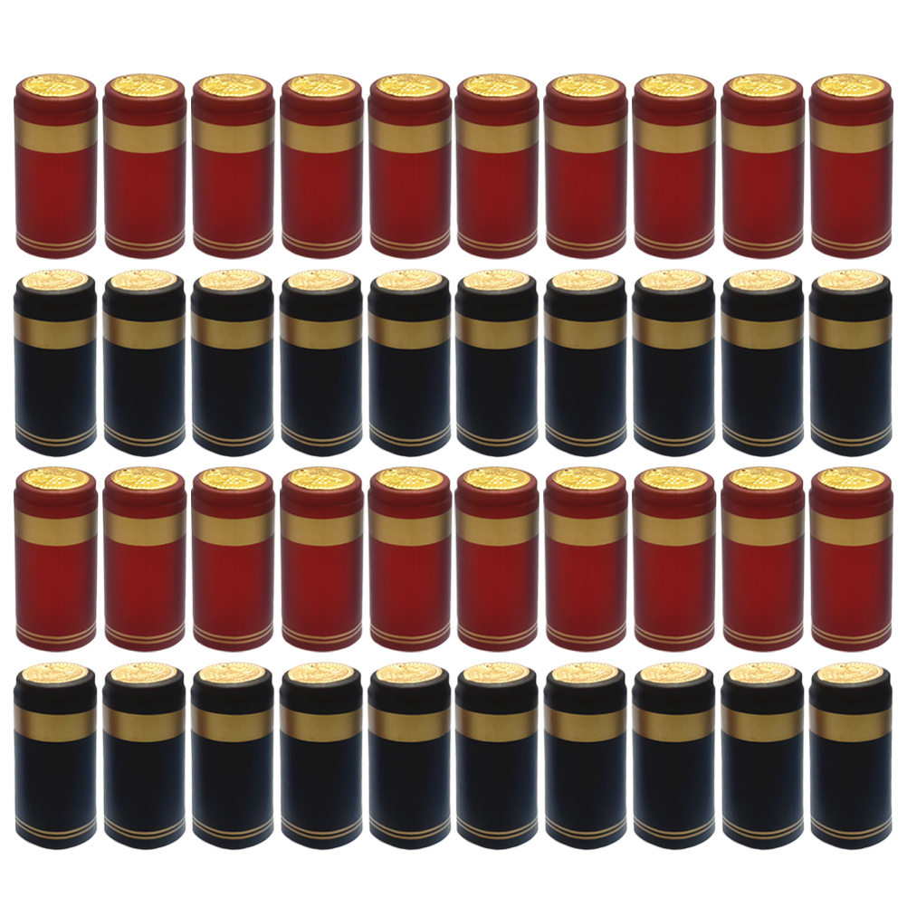 100Pcs Krimpkous Capsules Wijn Fles Capsules Wijn Krimpkous Cap Wijn Krimpfolie Wrap Voor Rechte Mond Fles (Rood,: Grey