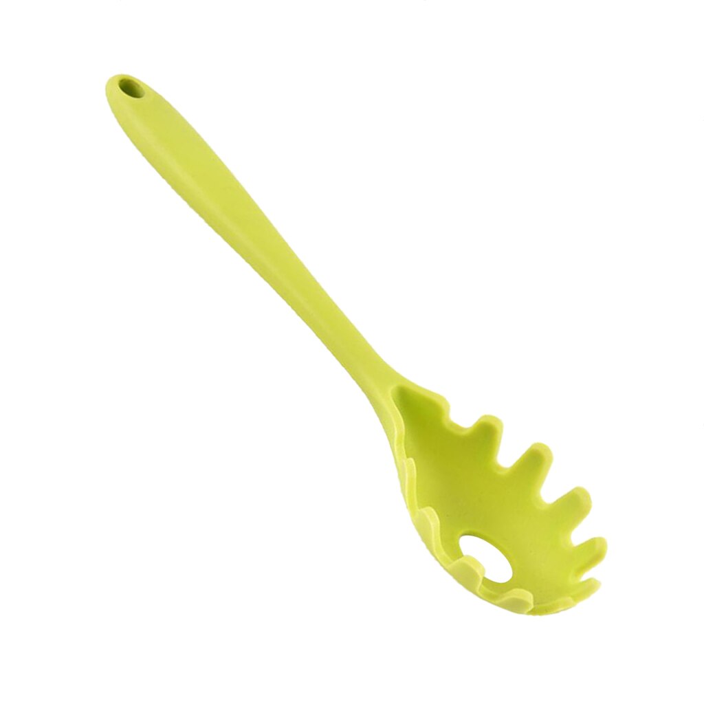 Cuchara de silicona para Pasta, cuchara para Fideos, cuchara para colar Pasta, cuchara con ranura para espagueti, accesorio de cocina respetuoso con el medio ambiente