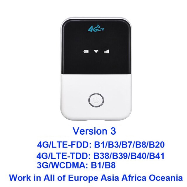 Yizloao 4G Lte Wifi Router Auto Mobiele Wifi Hotspot Broadband Draagbare Mifi Unlimit Modem Pocket Router 4G Met sim Slot: Version 3