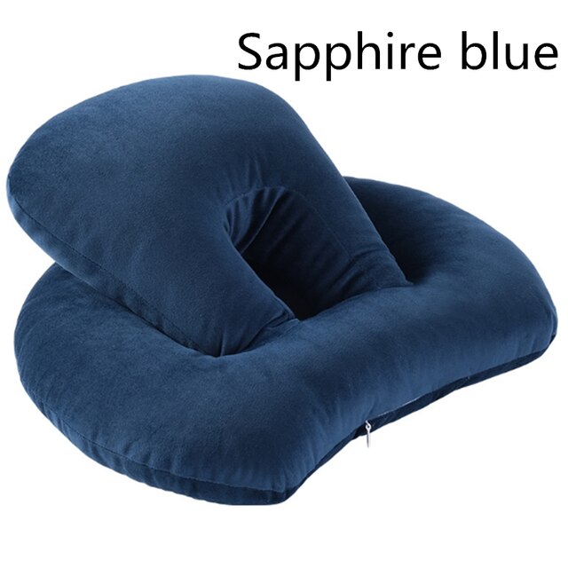 Oreiller de bureau multifonction pour dormir, voyage, Portable, innovant, corps, dos, pliable, protection du cou: Bleu profond