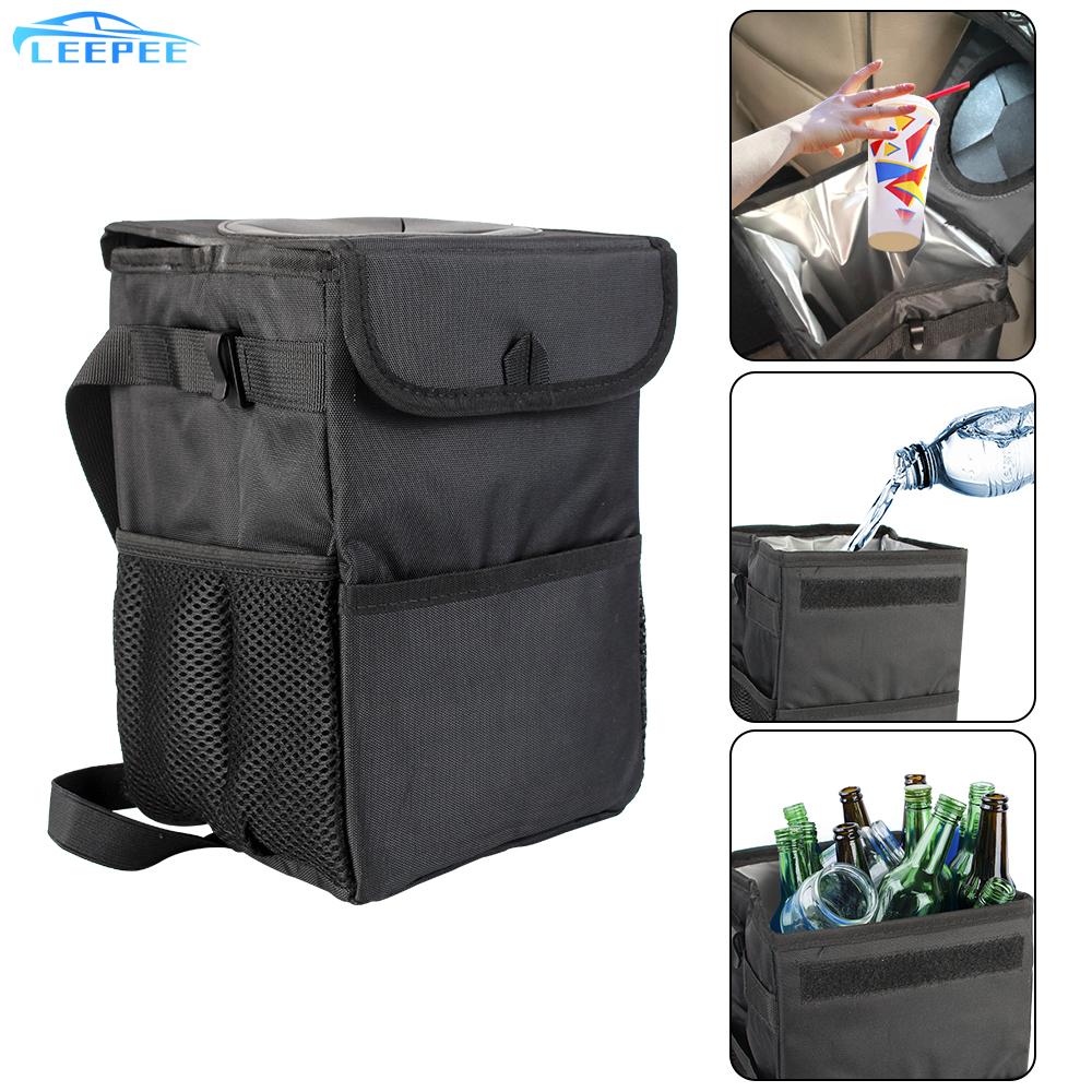 Hanging Vehicle Garbage Dust Case Storage Bag Car Trash Bin Waterproof Car Trash Can Bin Foldable
