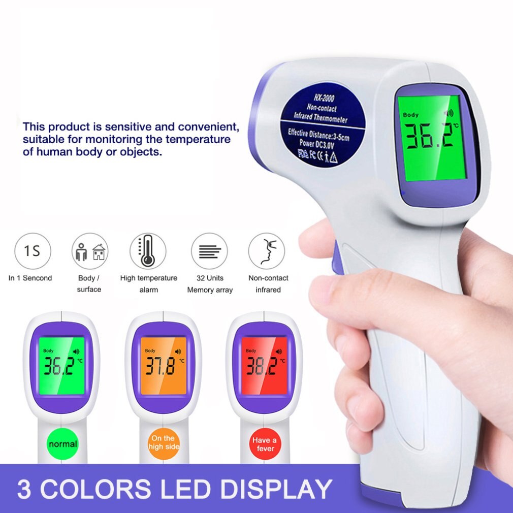 2020 não-contato digital testa termômetro temperatura do corpo ir termômetro infravermelho termometro febre alarme para o bebê adulto