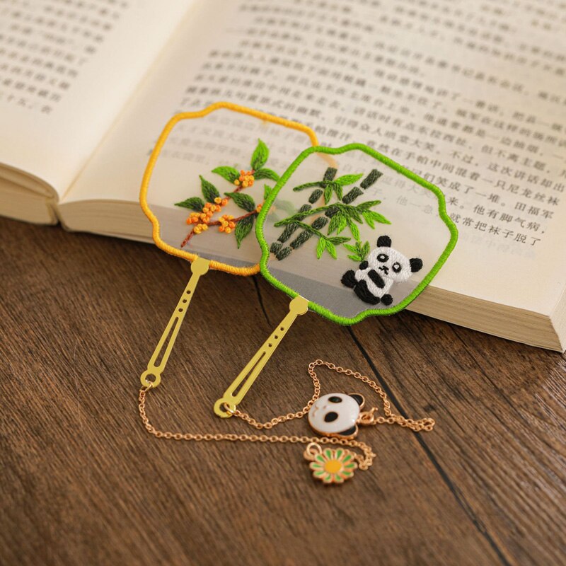 Chinese DIY Panda Embroidery Kit of Bookmark Handmade Needlework Cross Stitch Sewing Craft Unfinished Kit Home Decor