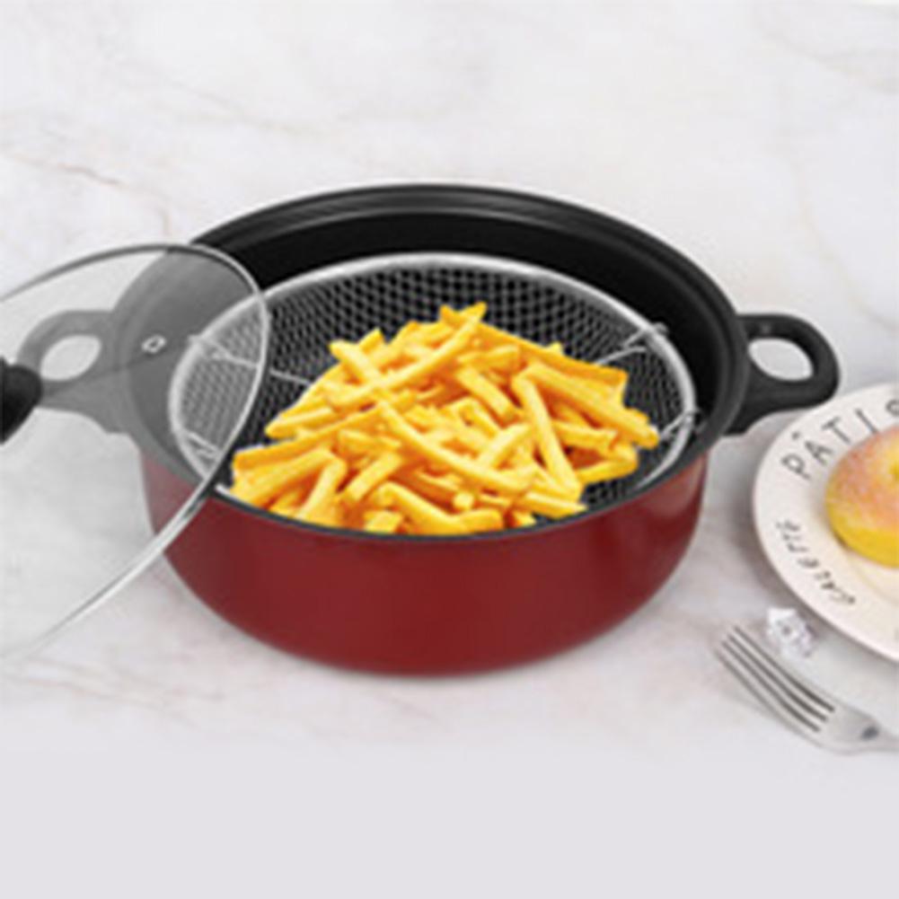 Home Induction Cooker Soup Pot with Double Ear Deep Stew Pot with Clear Lid