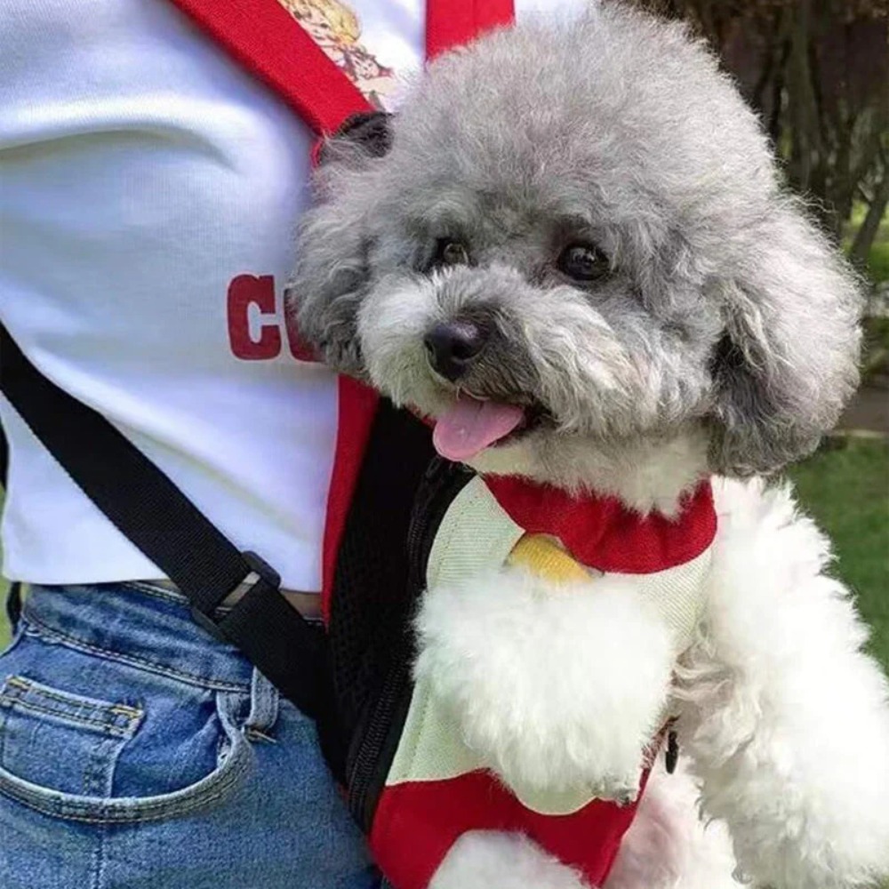Mochila portátil para exteriores para perro y gato, mochila de transporte para mascotas, transpirable, frontal para el pecho, suministros para cachorros pequeños y medianos