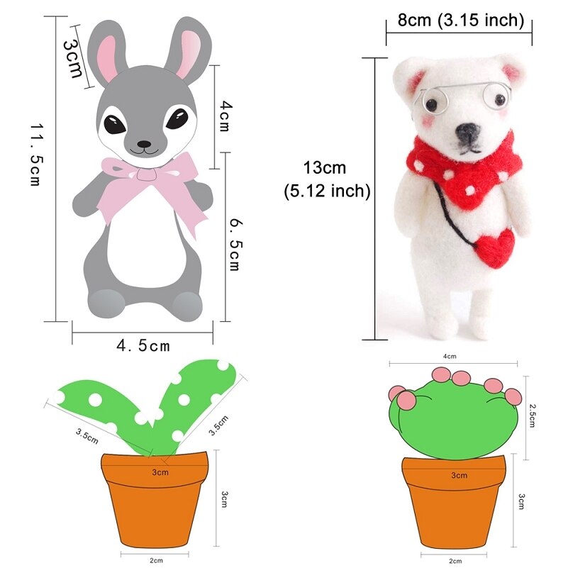 Needle Felting Kits for Beginner Mini Rabbit, Felting Mat, Felting Needles, Finger Guards, Instruction, DIY Craft, Height 11.5cm