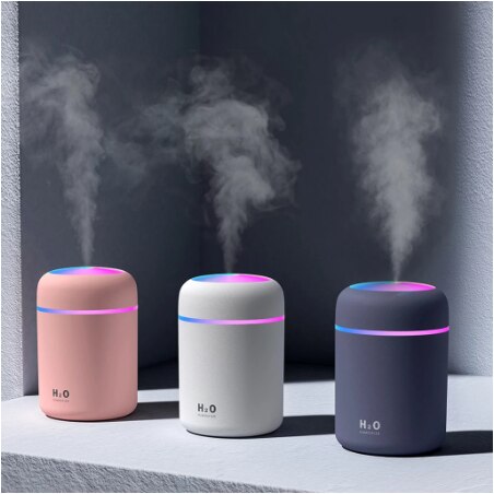 Bærbar 300ml luftfugter usb ultralyd blænde kop diffusor kølig tåge maker luft luftfugter renser med romantisk lys