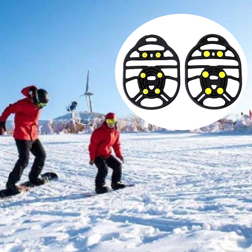 1 Pair Climbing Shoe Spikes Ice Gripper Winter Traction Crampon Lightweight Snow Hiking Universal 6 Stud Anti Slip Outdoor