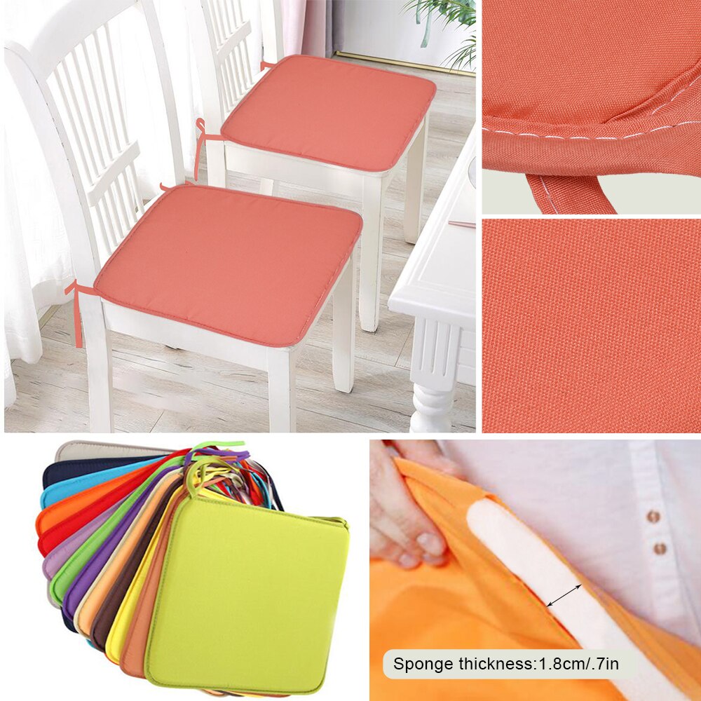 Chair Cushion Square Seat Pad Chair Pad Outer Shell Filling Dining Chair Cushion with Ties Seat Cushion Non Slip Dinging Chair