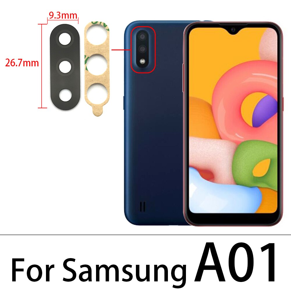 2 sztuk obiektyw szklany obiektyw do Samsung A01 A11 A21 A21S A31 A41 A51 A71 A12 A31S A42 A32 A52 A72 z powrotem do aparatu wymiana narzędzia: A01