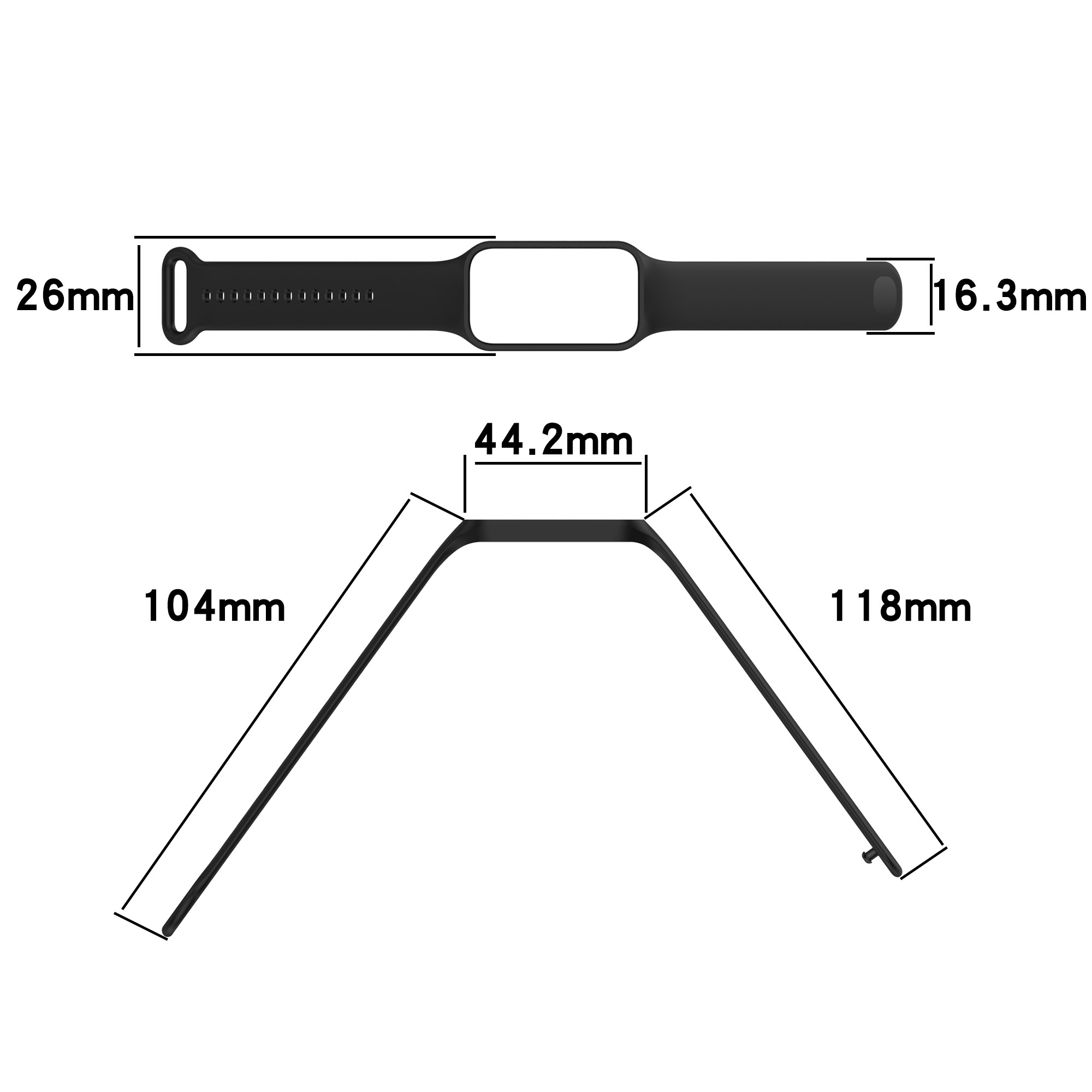 2 In 1 For Xiaomi Band 8 Active Watchband Durable and Soft Silicone Strap With Frame Protector Shell