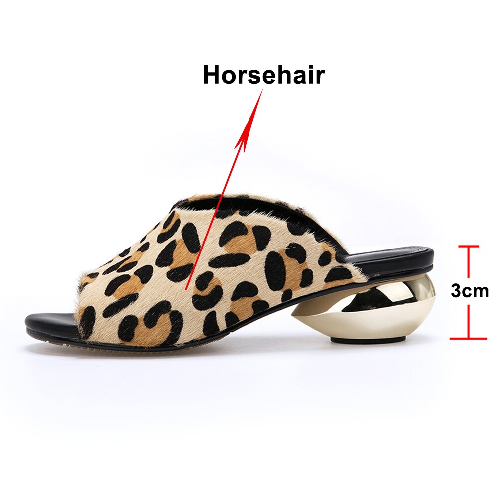 Meotina sommer hjemmesko kvinder sko hestehår mærkelig stil hæle sko peep toe slides dame sandaler sliver stor størrelse 42