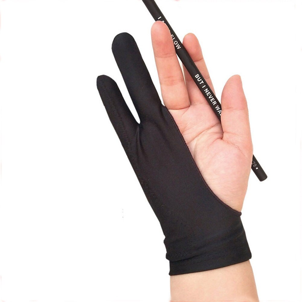2 Fingers Anti-fouling Gloves for Sketch Oil Paintings Anti Touch Hand Drawing Digital Tablet Writing Glove for School