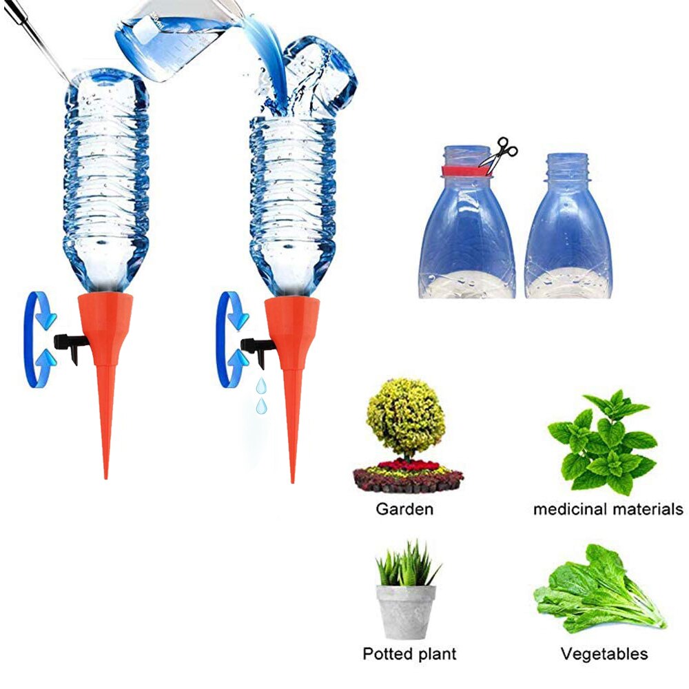 Boquillas de riego por goteo grandes para el hogar, sistema de riego por goteo automático, kit de puntas de gotero para herramienta de riego de plantas de jardín, 24/6/3/1 piezas