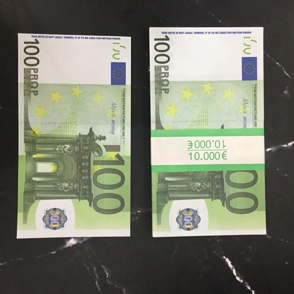 Atacado euros papel dinheiro notas de ouro prop dinheiro papel 10/20/50 euro bills preços nota bancária presentes: 100 euos (100pcs)
