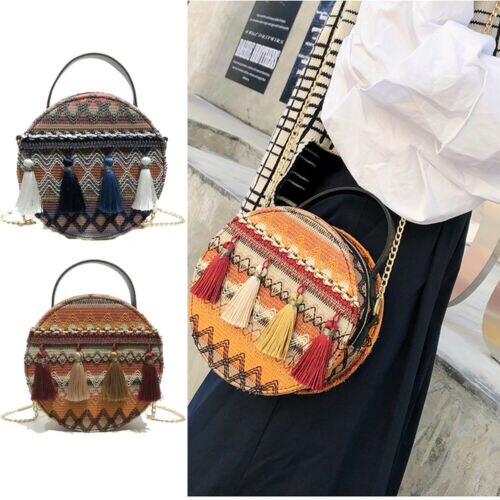 Damesmeisje zomer tas met kwastjes, messenger crossbody schoudertas, handtas, mini tas voor dames