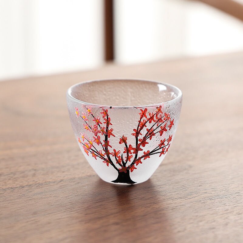 Japanese Sakura Sake Bottle Small Wine Glass Liquor Glass Wine Set Shochu Wine Cup Household Sake Warm Sake Bottle: 2x50ml cup