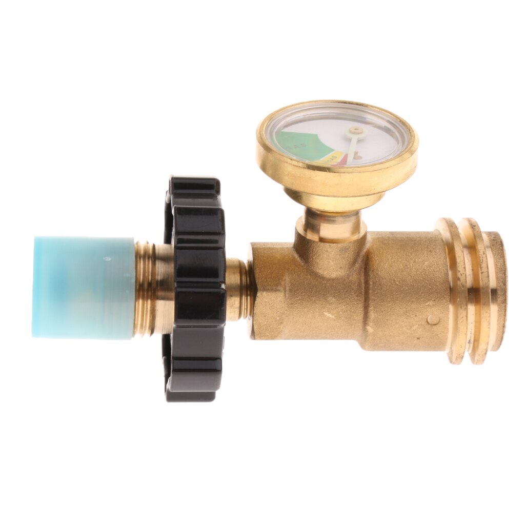 Propane Tank Brass Adapter with Pressure Gauge Master Gas Grill BBQ