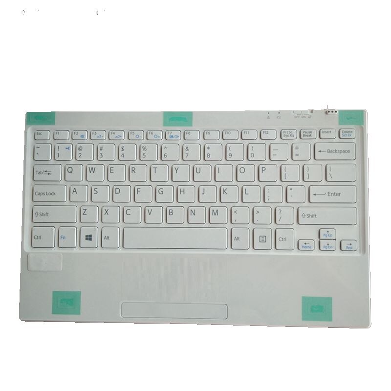 Teclado sem fio com bluetooth, americano, 11.6 polegadas, para sony vaio torneira 11, tablet pc svt11, capa superior para tablet: White