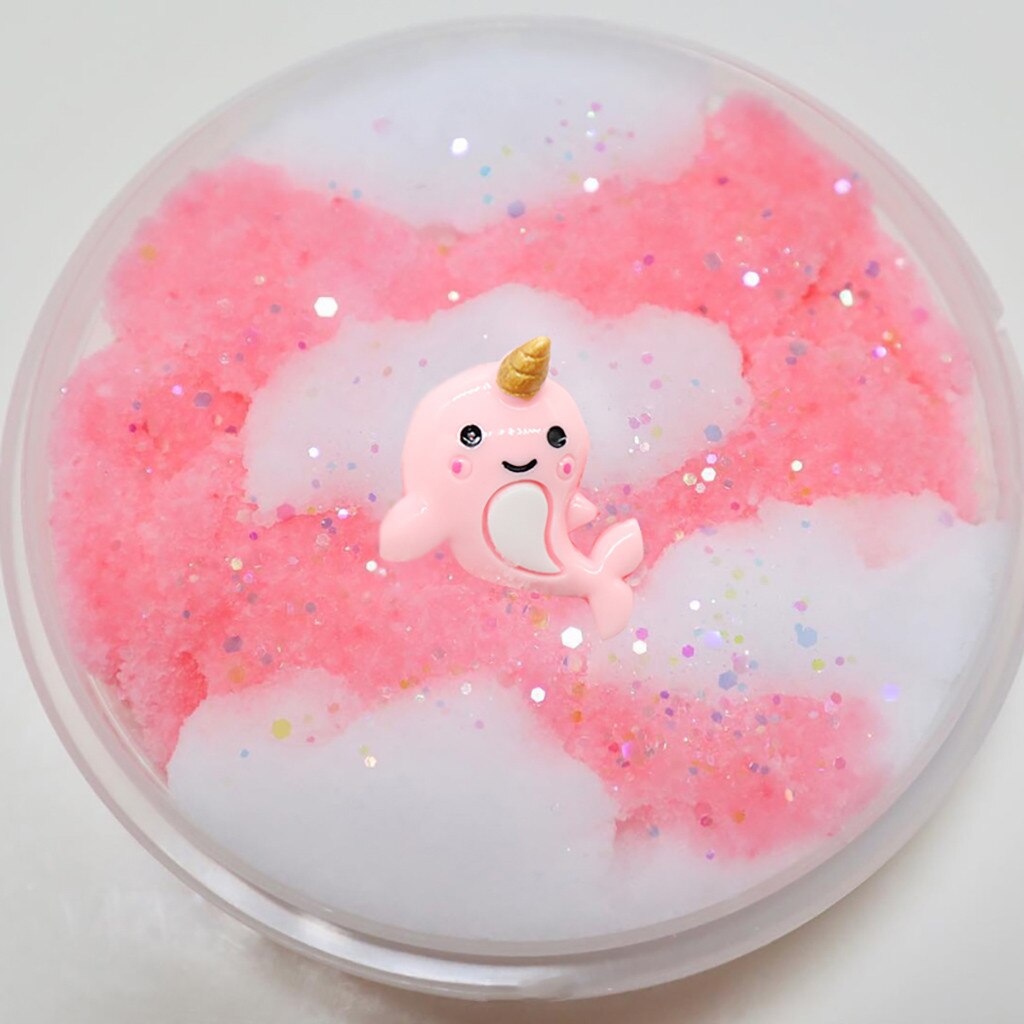 Delfin Nicht-Stock Große Schaum Schlamm Druck Linderung Spielzeug Duftenden DIY Fettige 60ML Geburtstag Contton Kuchen Butter Schleim duftenden #5