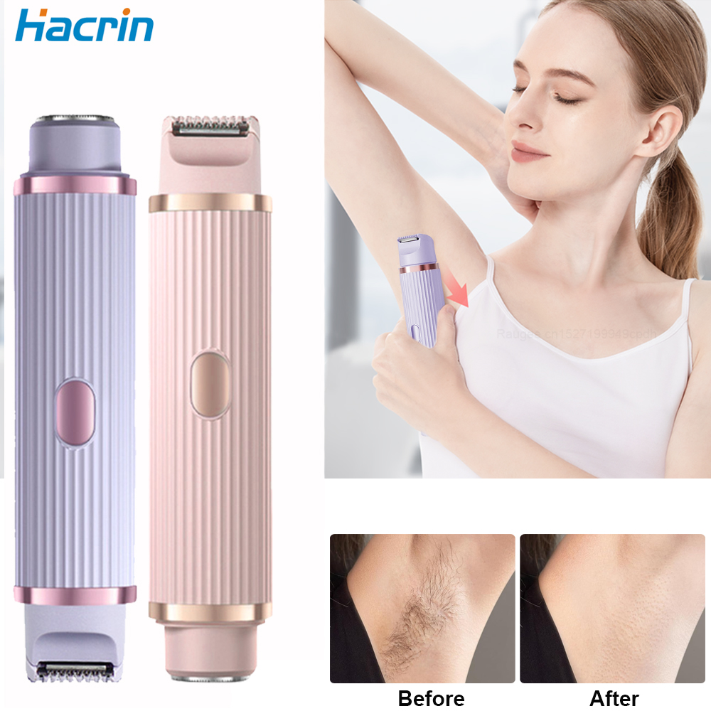 Elektrisch scheerapparaat voor vrouwen 2-in-1 Dual Head Body Shaver voor het scheren Bikini Trimmer Oplaadbare ontharing Vrouwelijk haar Epilator