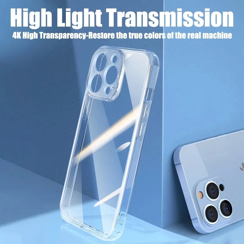 Funda transparente de silicona TPU para iPhone, carcasa trasera transparente para modelos 11, 12, 13 Mini, 14, 15 Pro, Xs Max, X, XR, 8, 7, 6, 6s Plus, SE , 2022