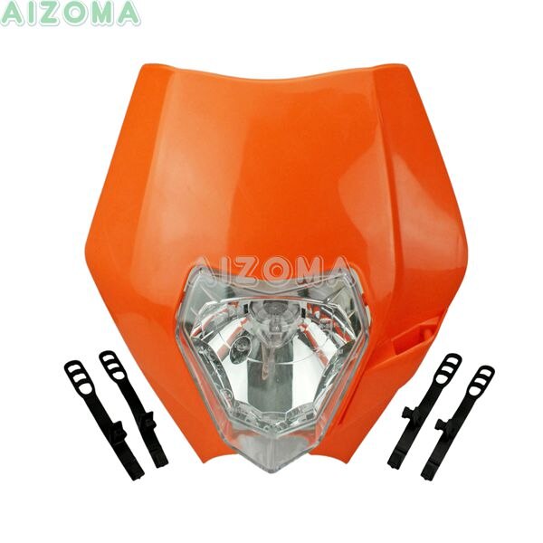 Aizomamotorparts Orange LED Headlight With Mask For KTM EXC SXF XCW 300 350 690 SMC-R Enduro