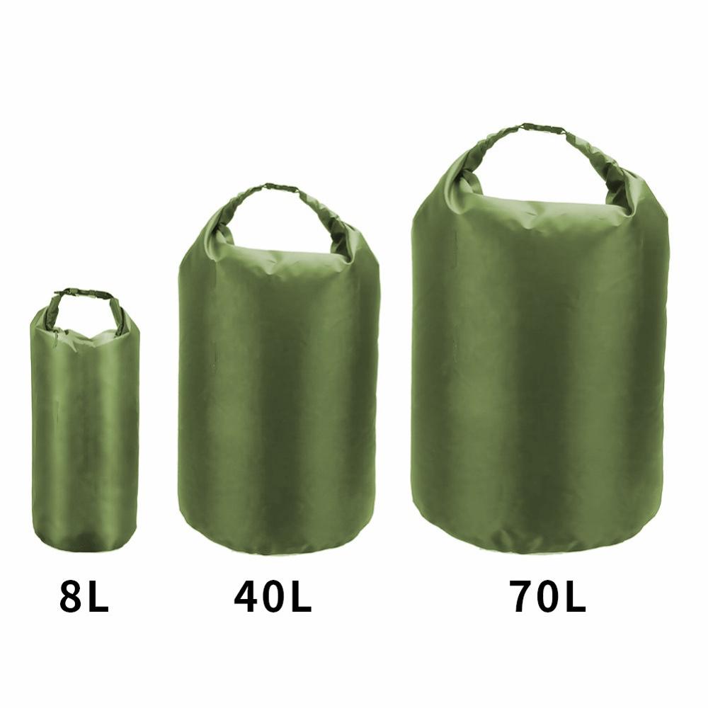 3 Pcs 8L 40L 70L Waterproof Bag Sets for Outdoor Rafting: G