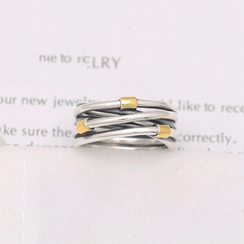 Autentiske 925 sterling sølv ring evigheden sammenflettet sølv rose reb bånd ringe til kvinder bryllup fine smykker