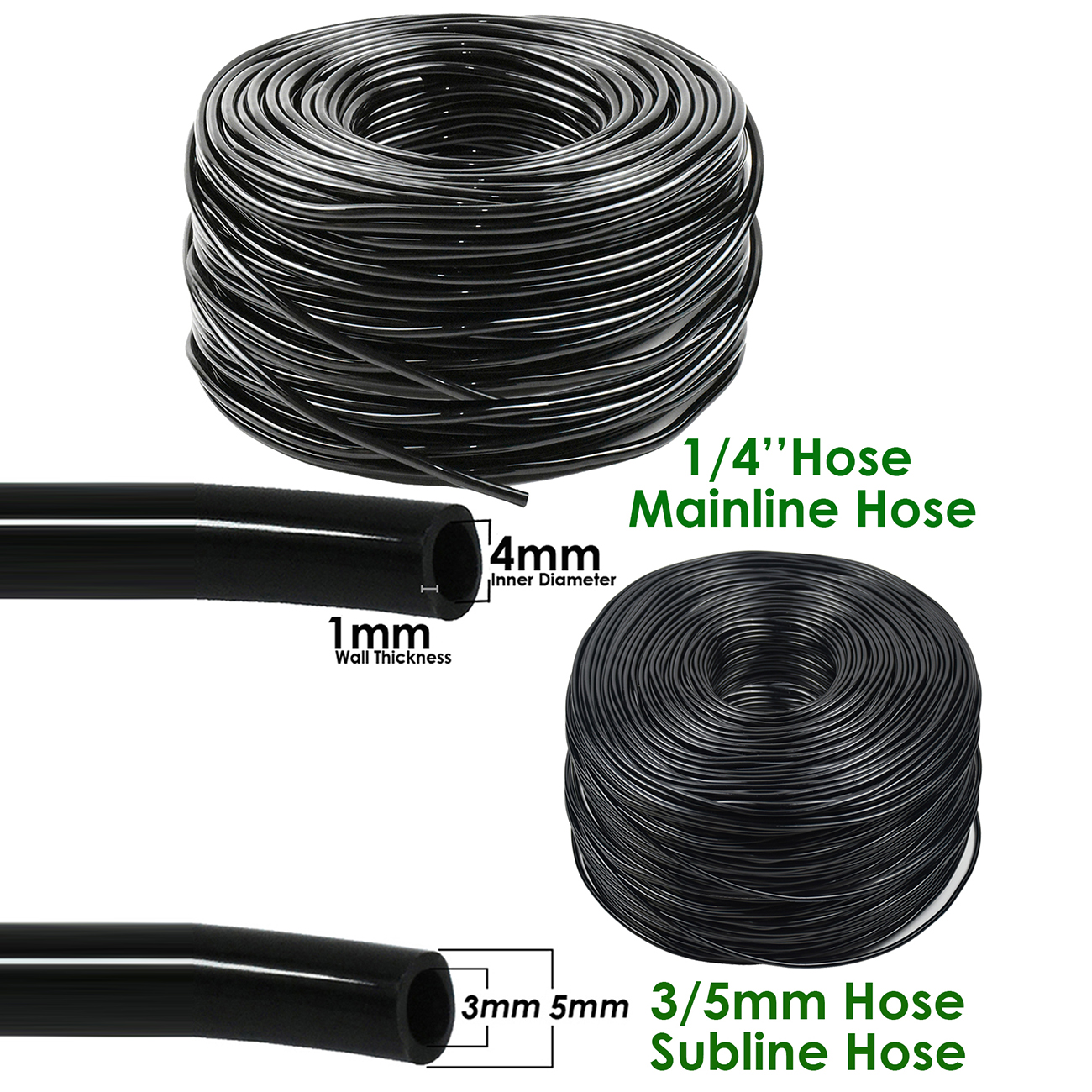 Kesla 1/4 ''  to 1/8 '' dryppvanning hagevanningssystemsett albuebøy piler sender 4/7 to 3/5mm for bonsai drivhus