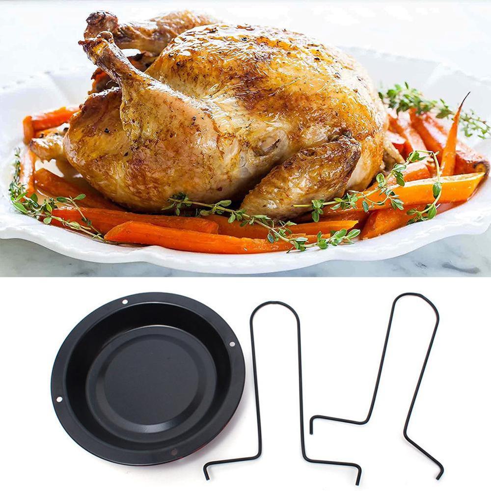 Køkken grill bbq værktøjer kylling ænder holder rack rib grill til bbq non steel stand carbon stick roasting