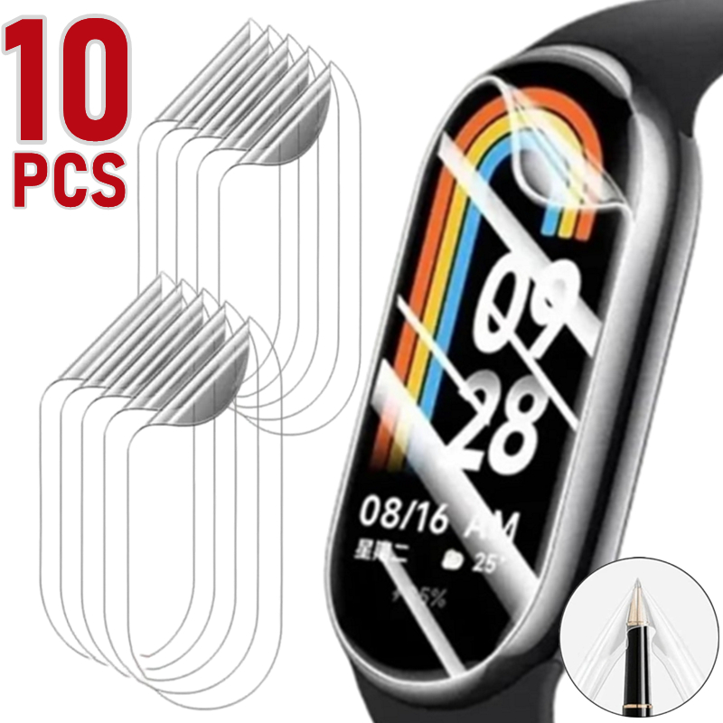 1/10 pçs filme de hidrogel para xiao mi xiaomi banda 9 7 nfc 4 macio claro protetor de tela película protetora para miband 4 miband9 miband7