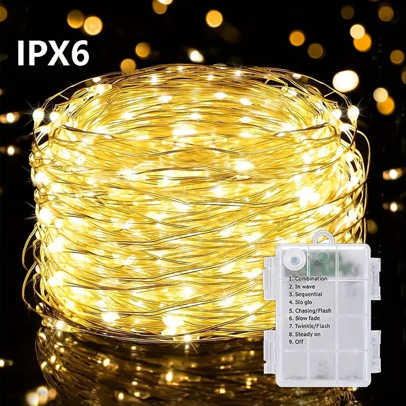 LED-Lichterkette, batteriebetrieben, funkelnde ... – Grandado