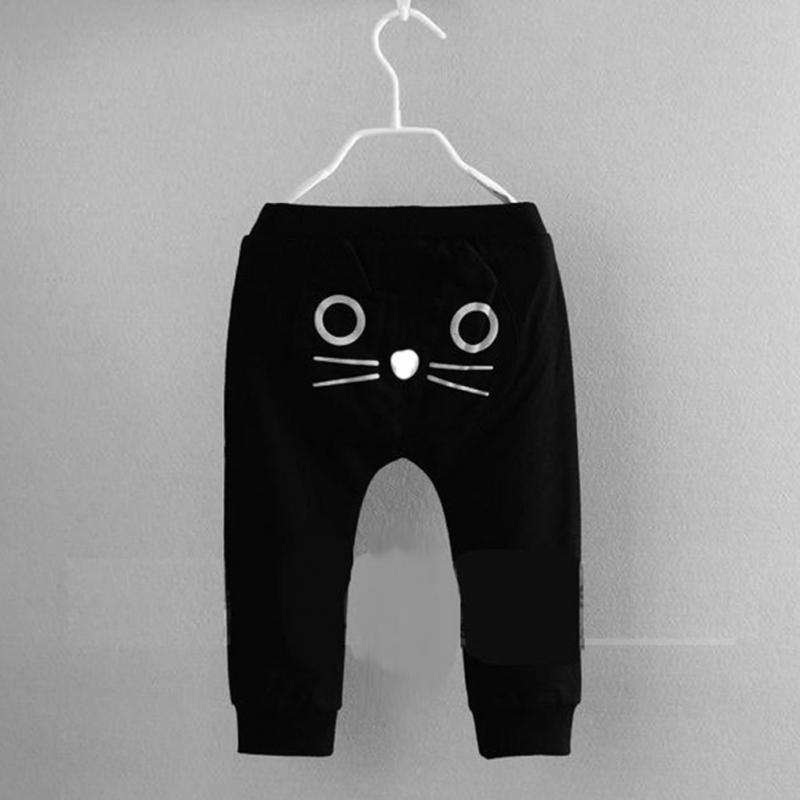 Sød kat baby børn drenge piger bukser bomuld varmt tøj bukser harem bukser underdele tøj 3-24m